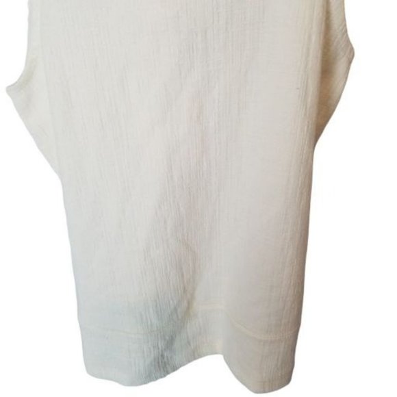 Madewell Womens XS Ivory Bleached Linen Textured K - Picture 4 of 9